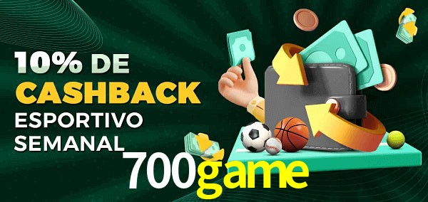 10% de bônus de cashback na 700game